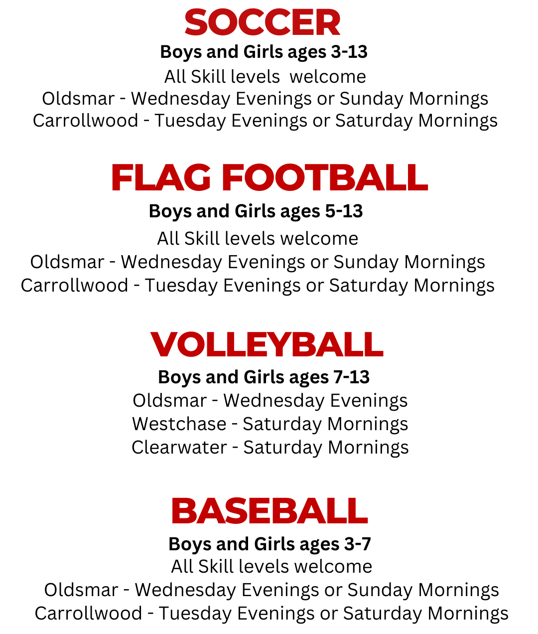 Summer Leagues and Clinics