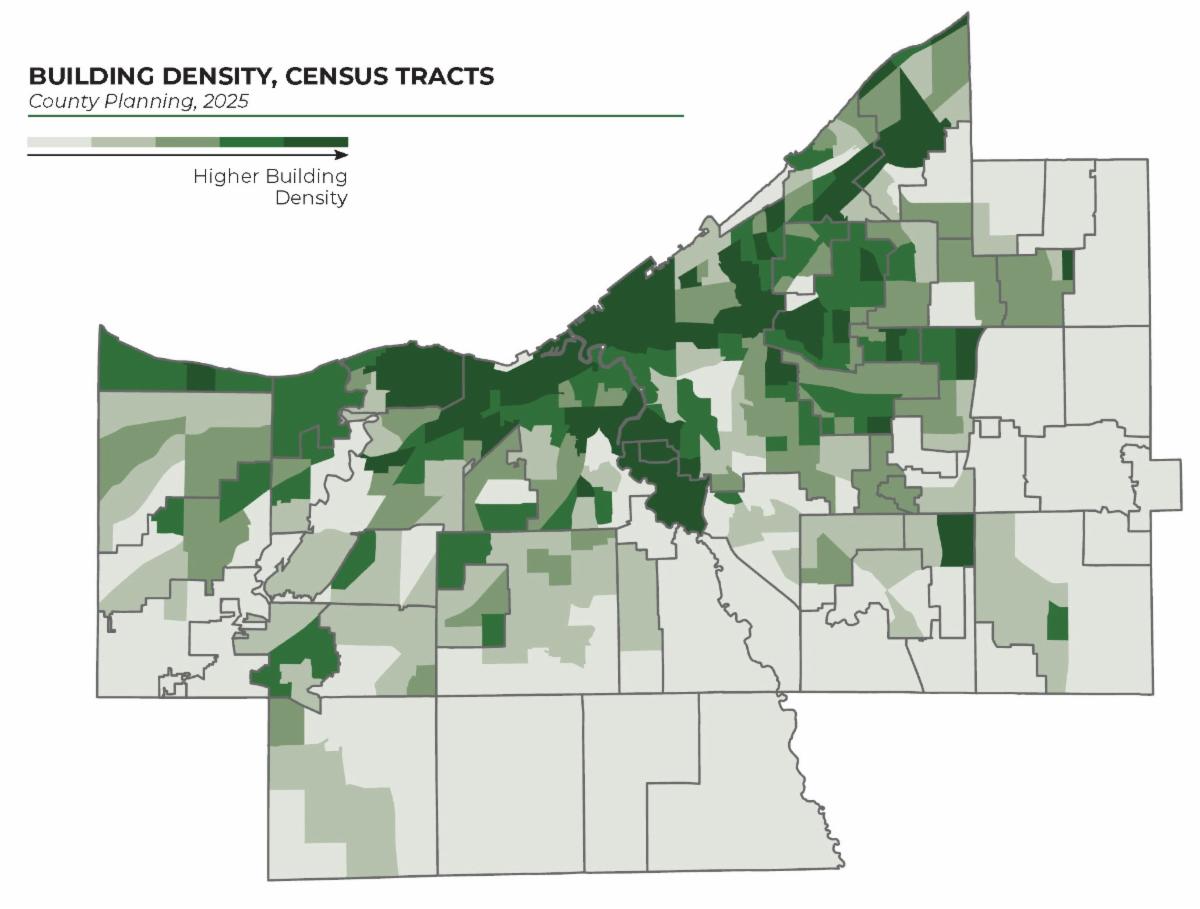 map of building density in Cuyahoga County