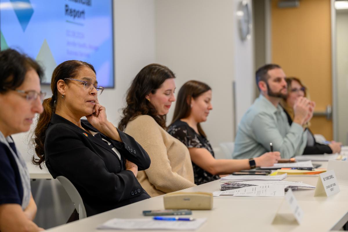 County Planning Commission members at a board meeting