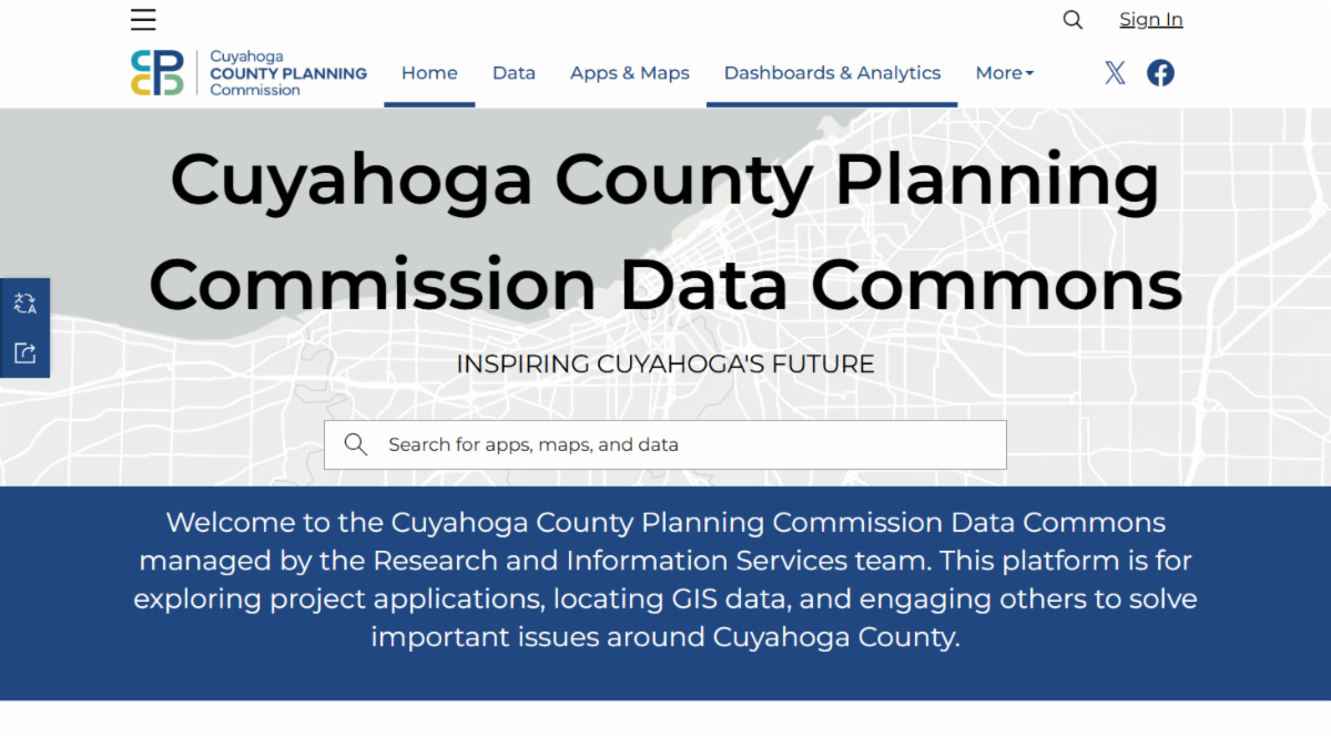 screenshot of the Data Commons website