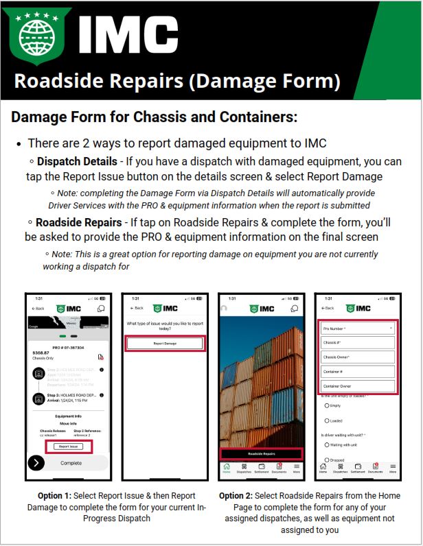 Roadside Repairs Form on Power Direct