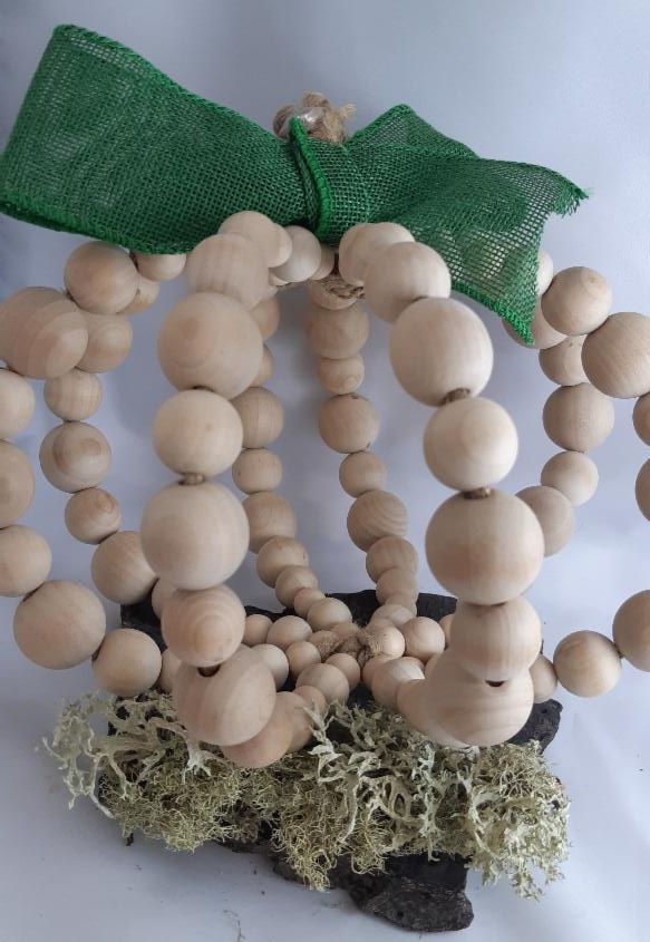 Wood Beaded Pumpkin