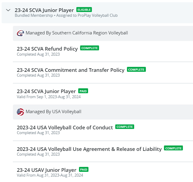 SportsEngine Requirement
