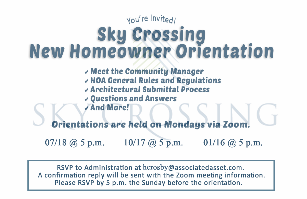 Sky Crossing Community Association Community Information