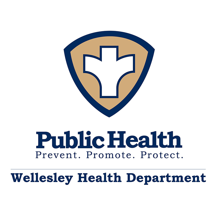 Wellesley Health Department logo on a white background with blue letters