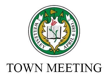 Wellesley Town seal with Town Meeting written below