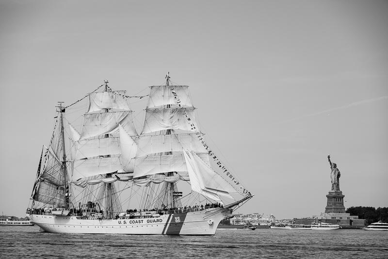 USCG Eagle at the Statue of Liberty