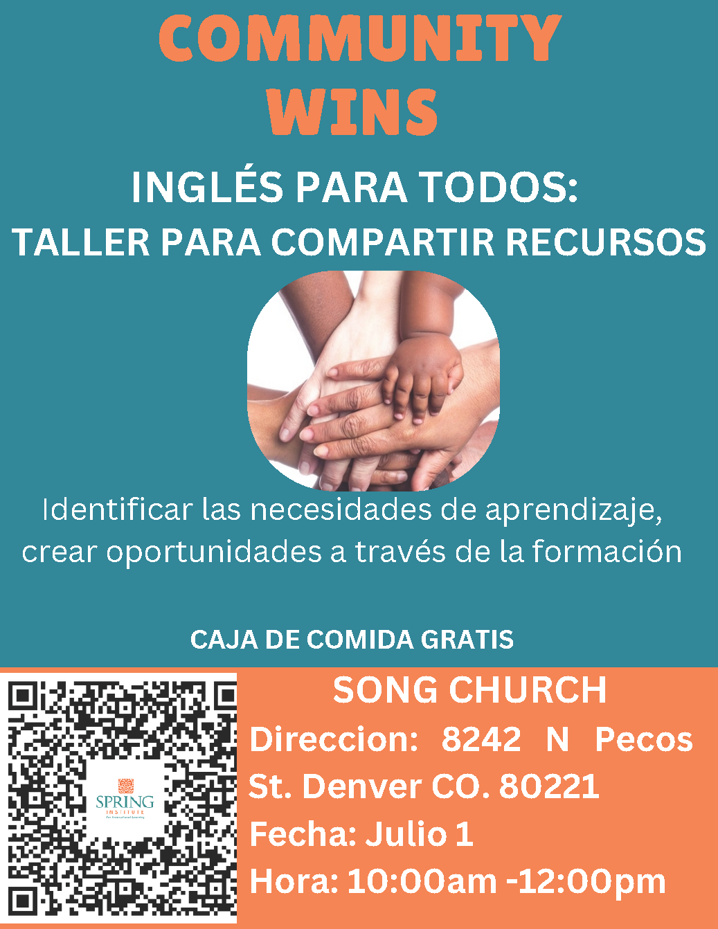 English for Everyone flyer in Spanish
