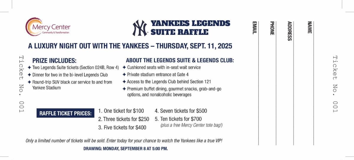 Yankee Raffle Last Chance: Yankees Legends Tickets Raffle Ends Sunday