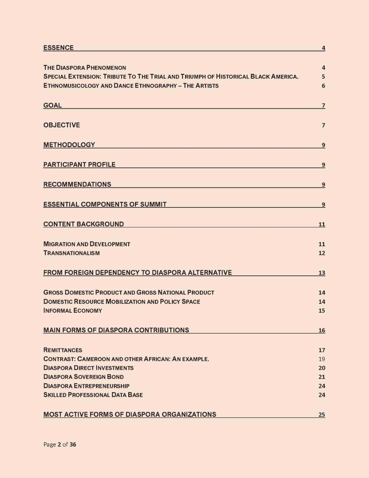 UPDATES! Pioneer Grand Cameroonian Diaspora Policy, Development and