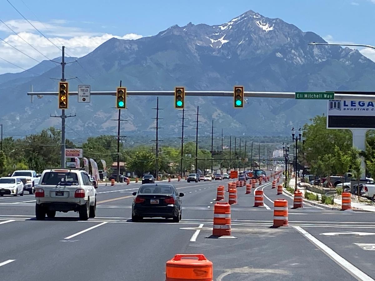 The upgraded signal at Eli Mitchell Way 1510 West which features a flashing yellow turn arrow.