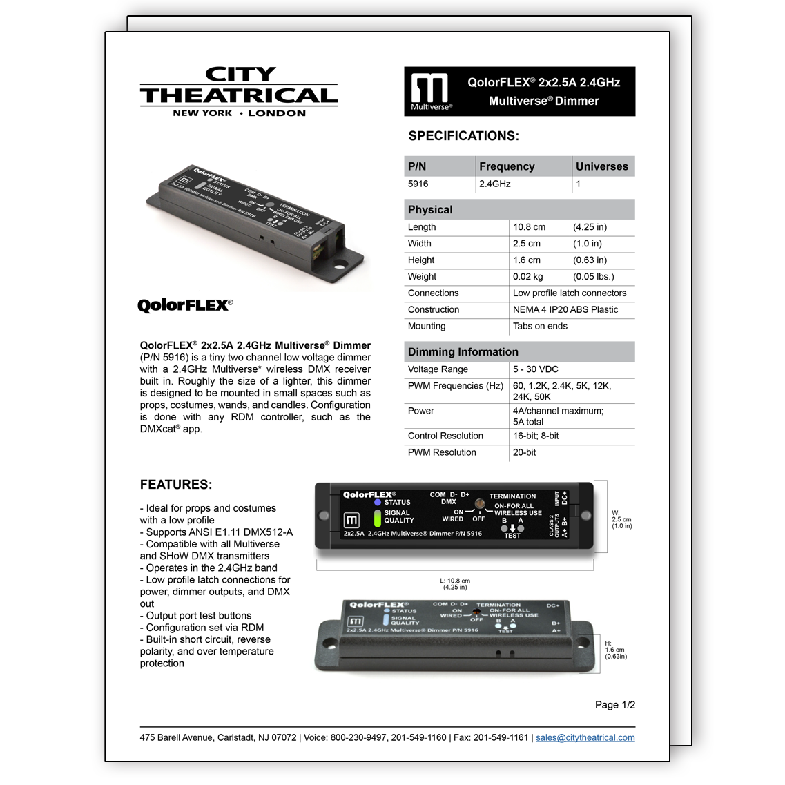 QolorFLEX Multiverse Dimmers Smooth Dimming, Small Size