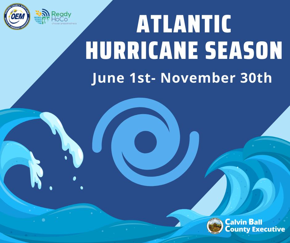 A graphic about the Atlantic Hurricane Season running from June 1st to November 30th.