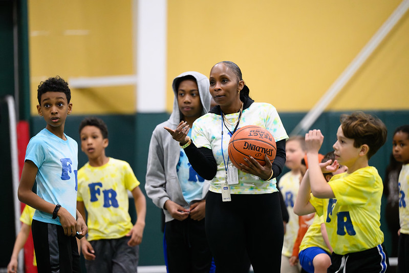 A photo of pariticipants at Recreation & Parks' 12th annual Licensed Child Care  program March Madness basketball tournament.