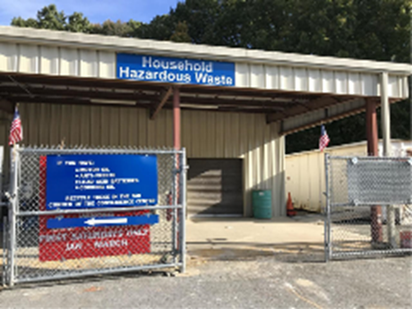 A photo of the Household Hazardous Waste area at the County's Alpha Ridge Landfill.