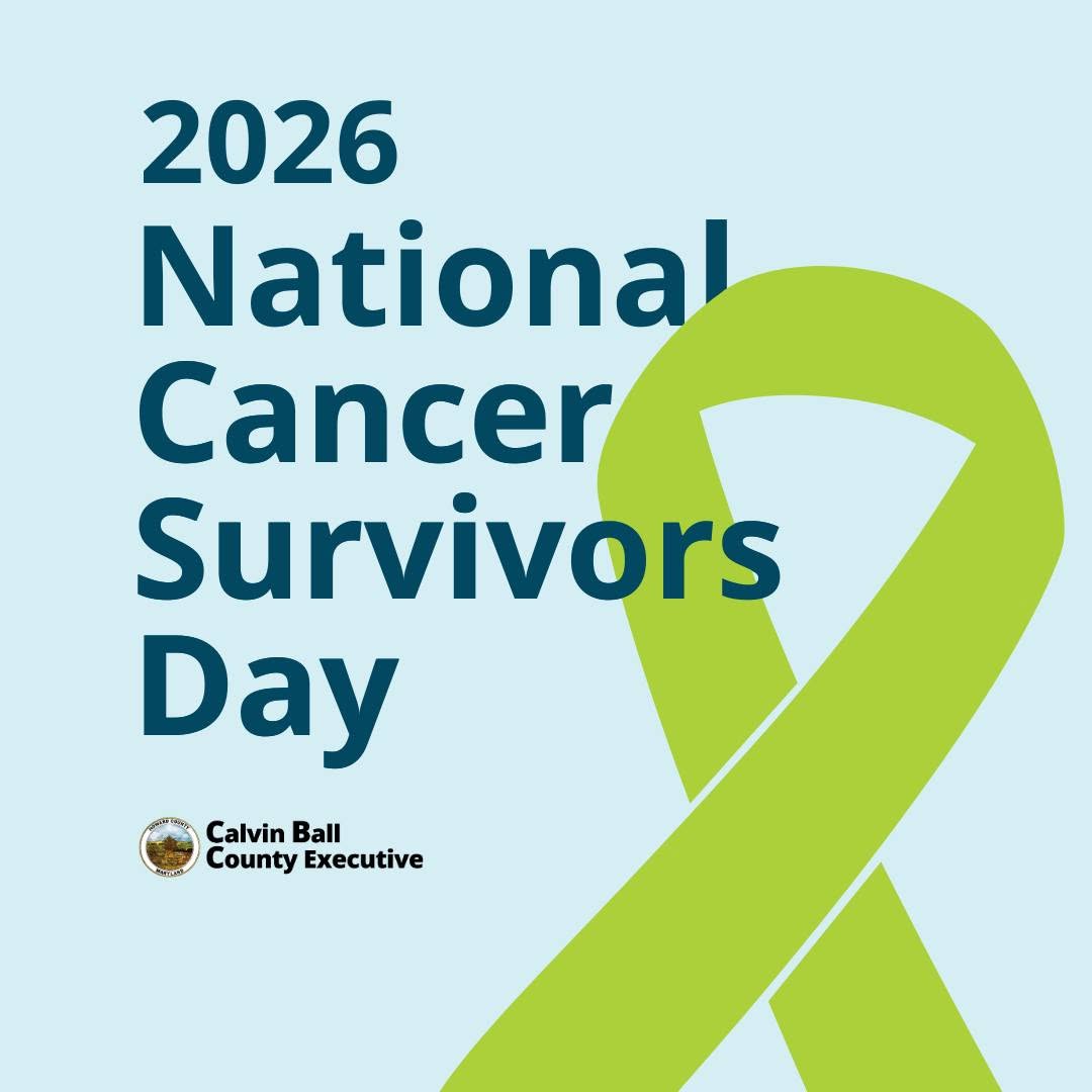 Graphic with a lime green ribbon and text overlay that reads 2026 National Cancer Survivors Day.