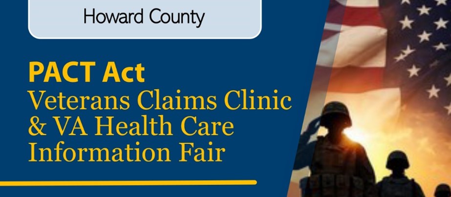 A graphic about the PACT Act Veterans Claim Clinic and VA Health Care Information Fair.