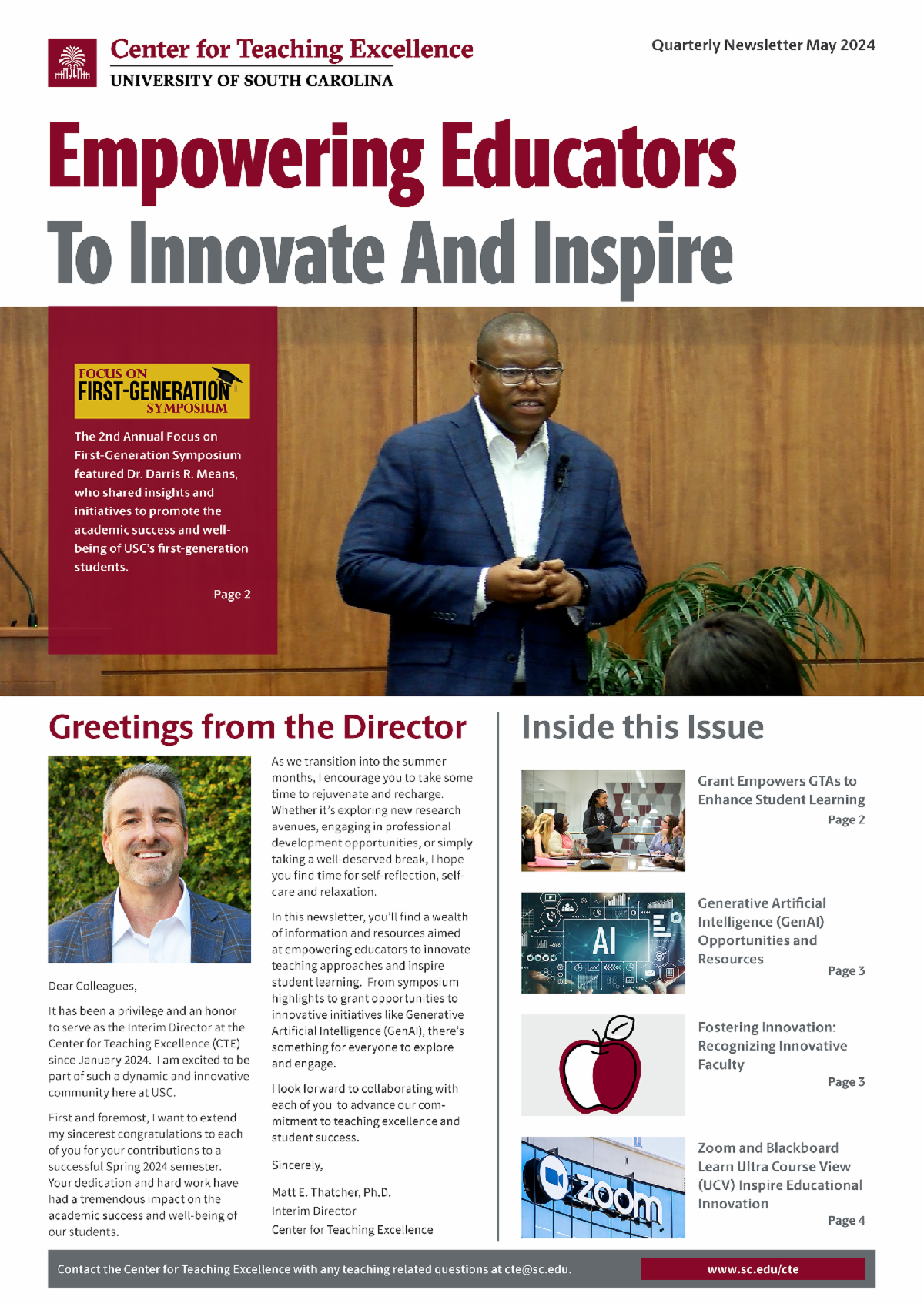 May Quarterly Newsletter Cover Page