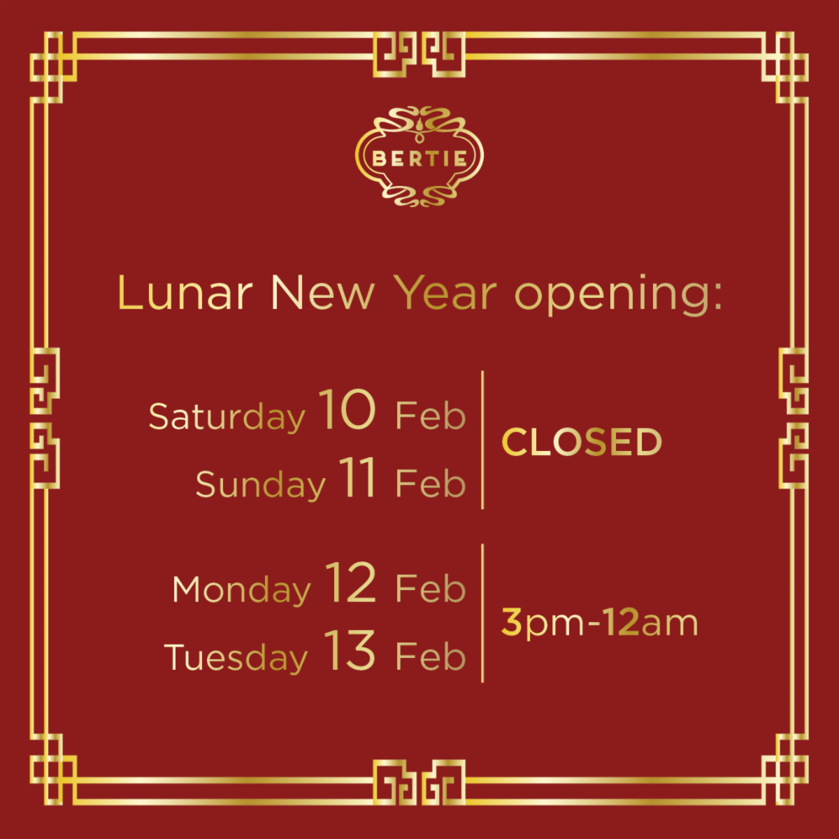 Lunar New Year opening