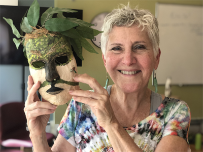 Janey Luongo with mask