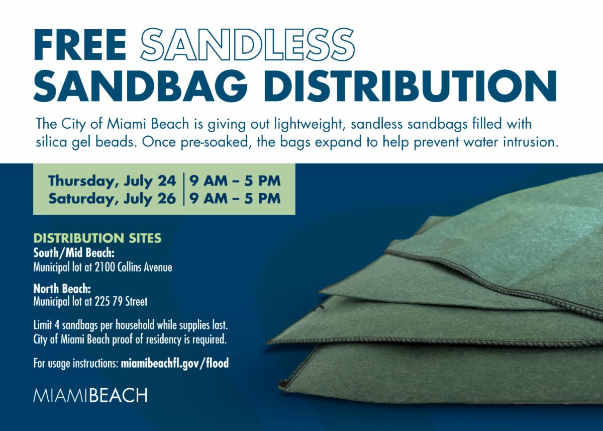 Free Sandless Sandbag Distributions: Thursday, July 24 & Saturday, July 26