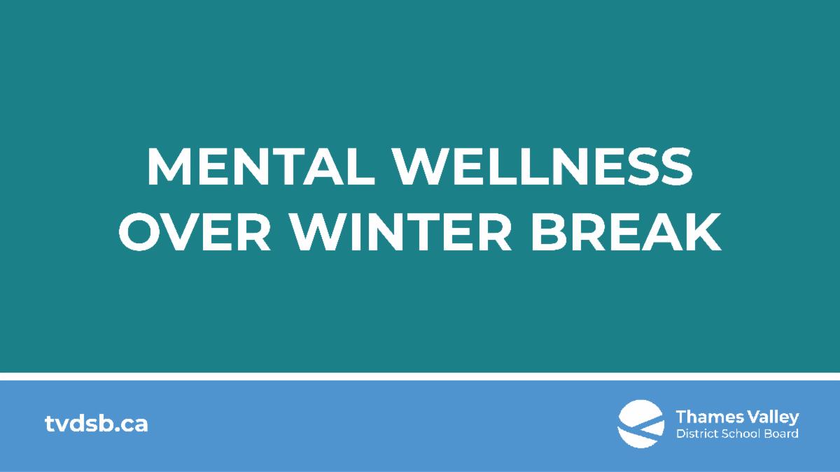 Mental Wellness over the Winter Break