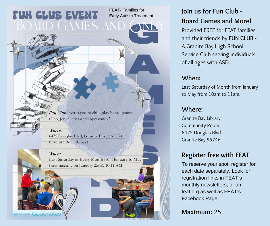 FEAT - April 26 FUN Club - Board Games & More!