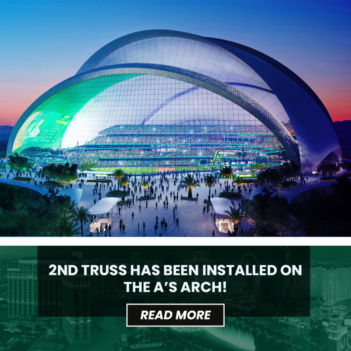 2nd Truss has been installed on the A's Arch