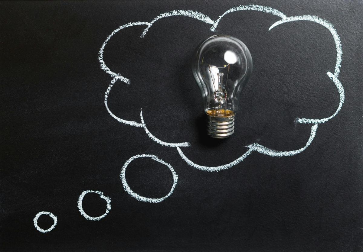 Thought bubble with light bulb inside-Feb 2025