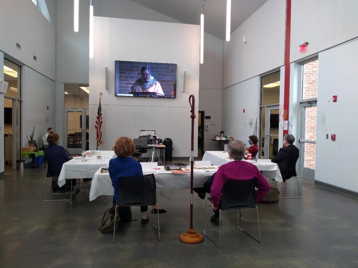 Diocesan Staff Watching Video 