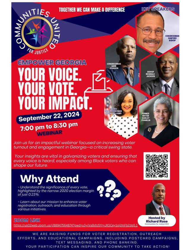 Join us for an impactful webinar focused on increasing voter turnout and engagement in Georgia.
