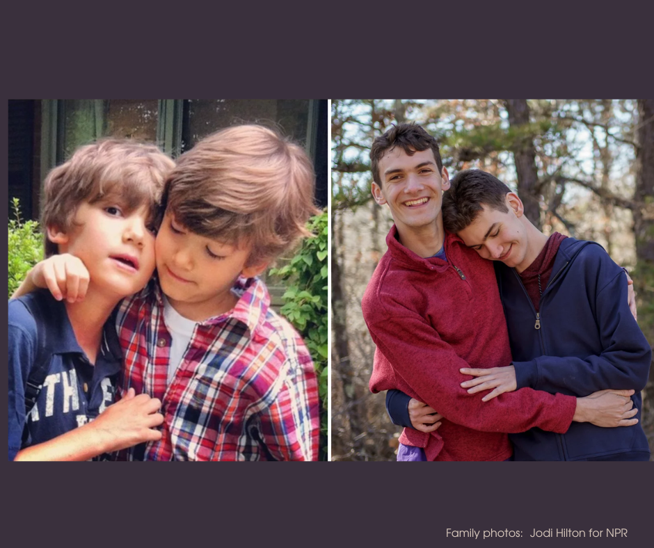 family photo of twin brothers