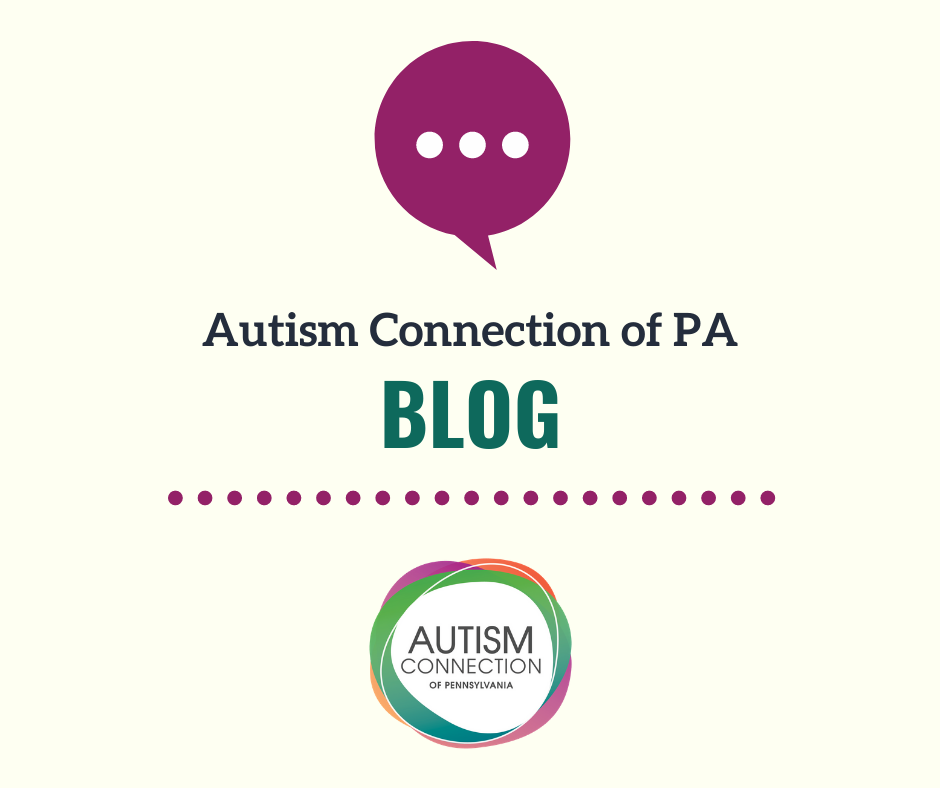Autism Connection of PA logo at bottom of a square that says Autism Connection Blog