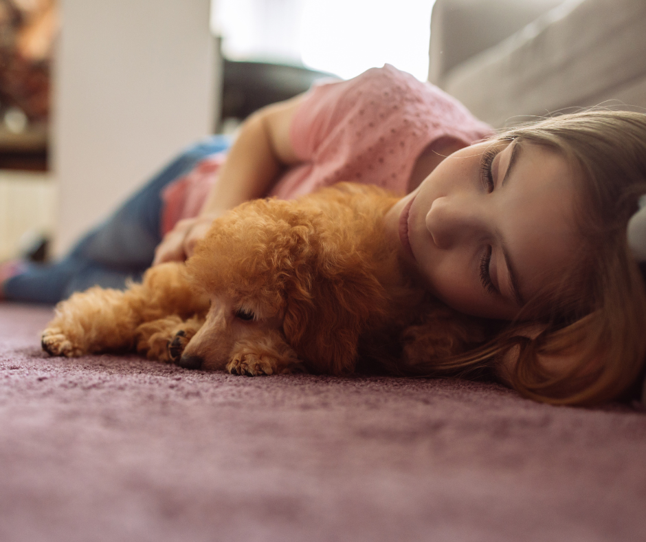 Teen sleeping on floor