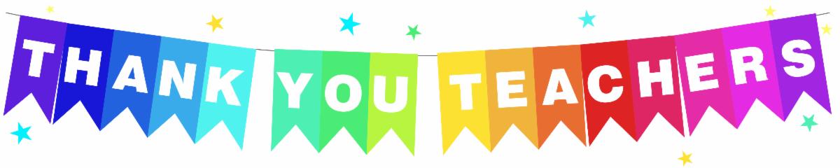 thank you teachers colorful banner