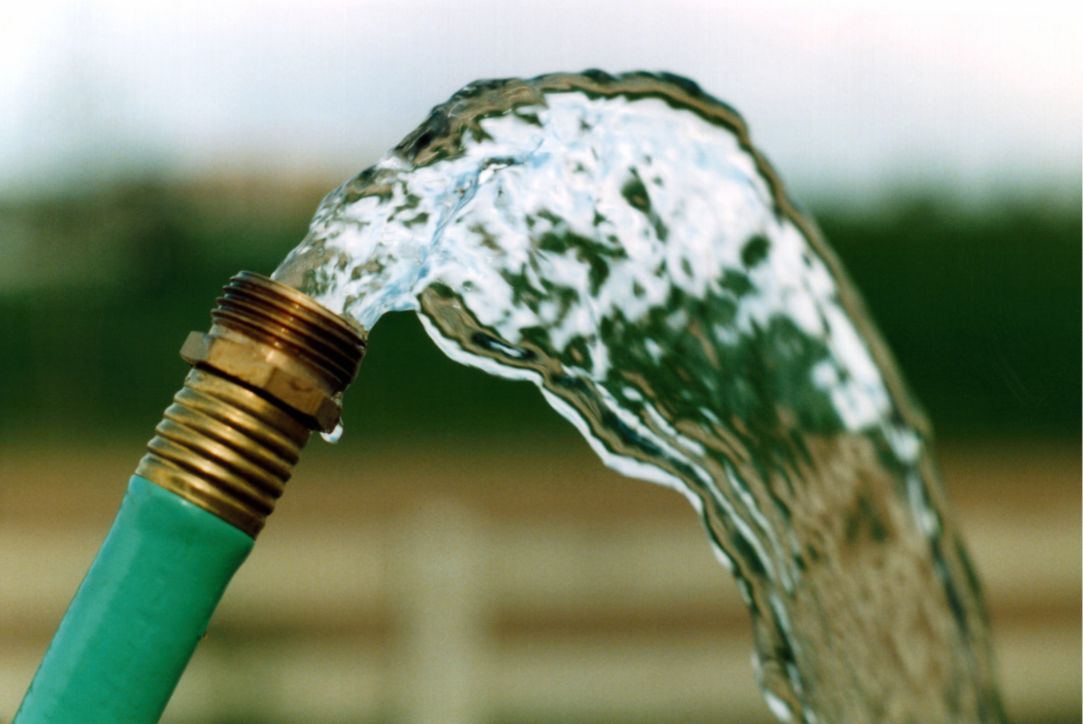 Hose with water coming out of it