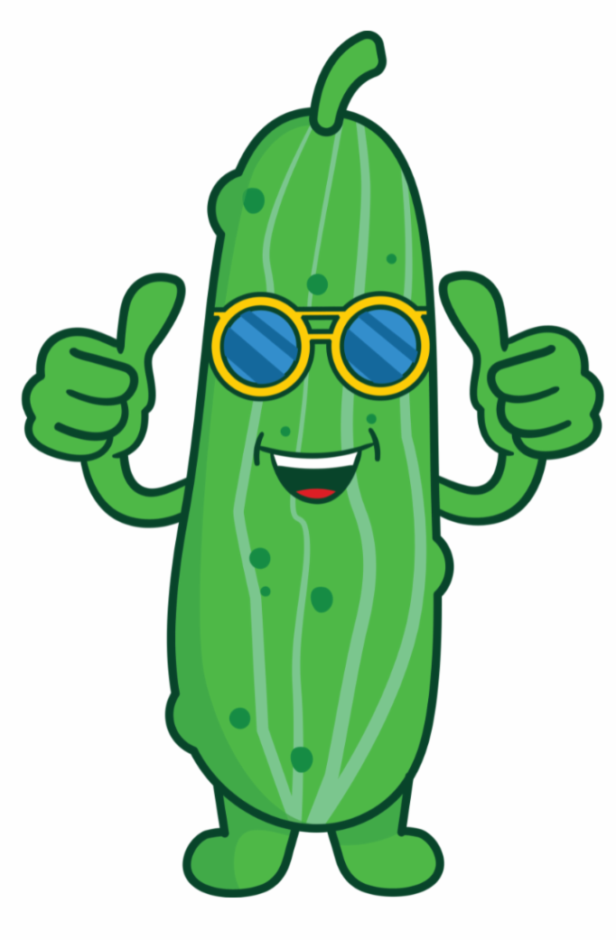 Cucumber wearing sunglasses