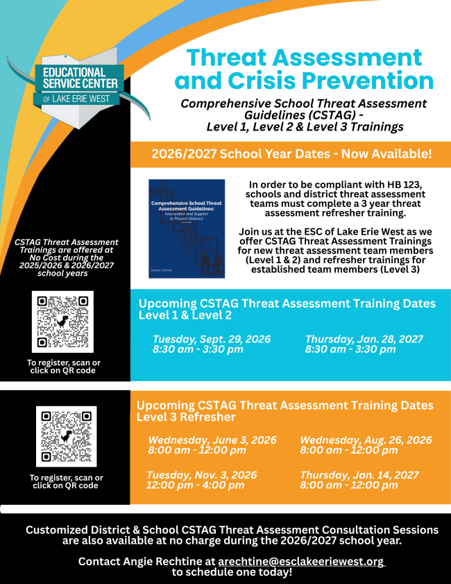 CSTAG Threat Assessment Trainings - 2026/2027 dates available!