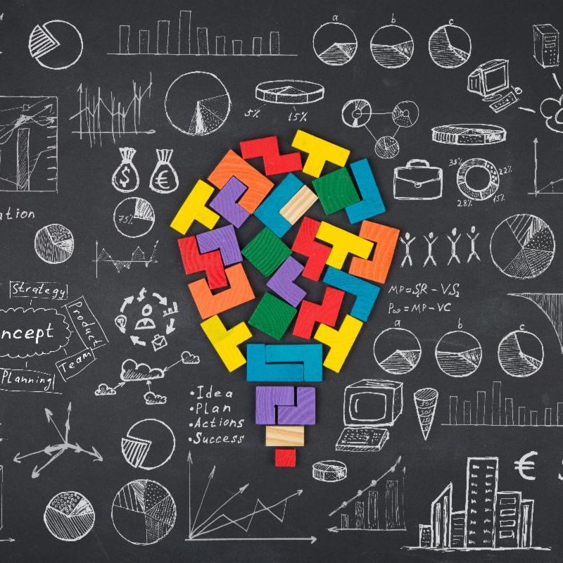 design, business idea, light bulb