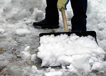 When shoveling snow, think about how your body is responding to the constant pushing to clear the snow. 