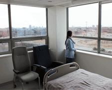 Every patient room on the new unit has sweeping views of the city.