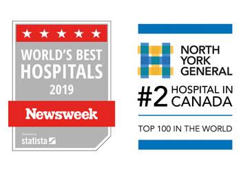 Newsweek recently ranked North York General Hospital the second best hospital in Canada and one of the top 100 hospitals in the world.