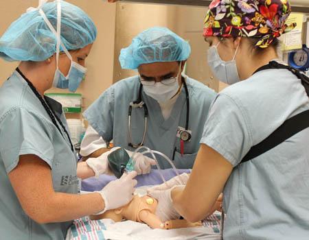 Simulation training for a complex birth. 