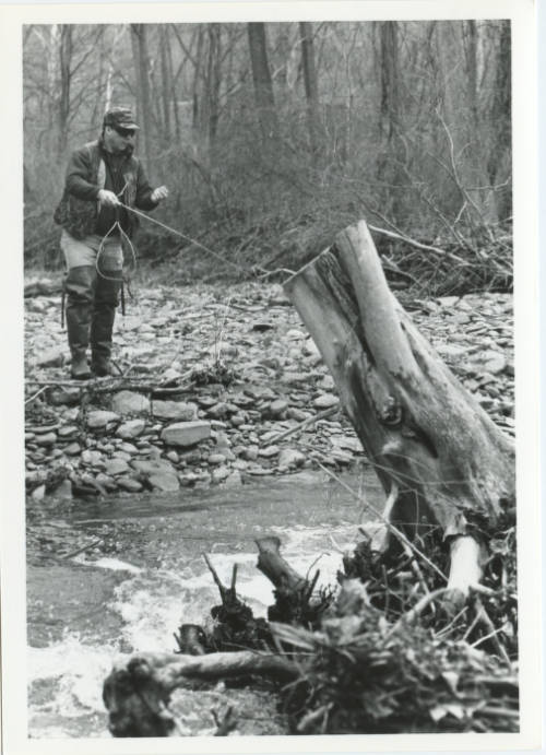 Photo of a man fishing in 1998