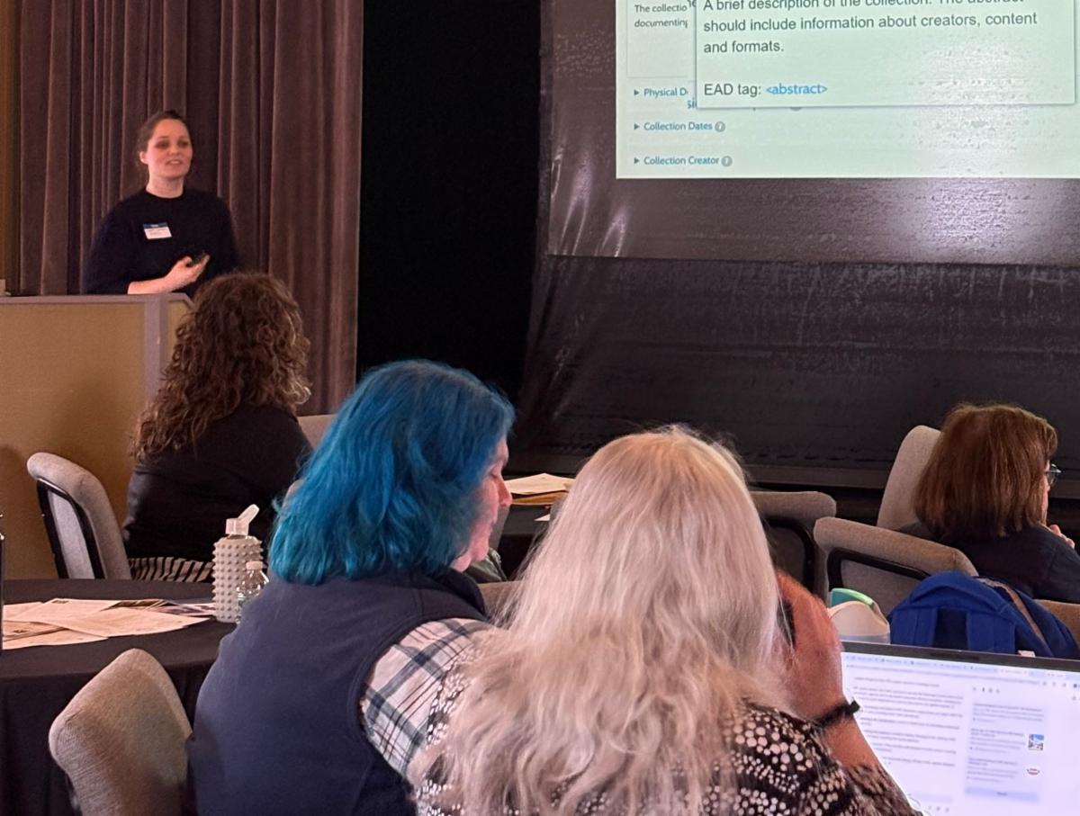 Claire Lovell giving a presentation
