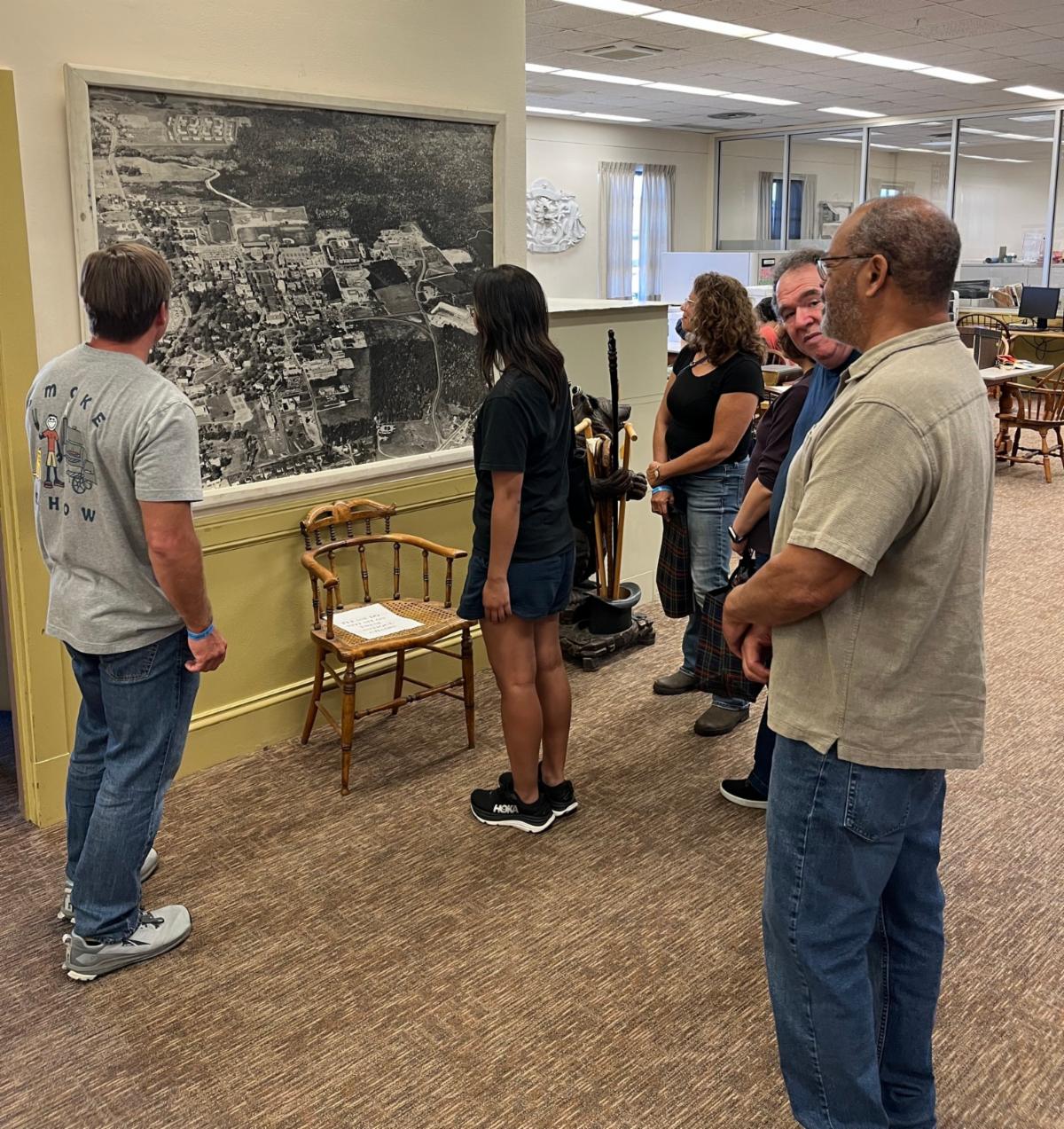 Photo of people visiting Special Collections and Projects