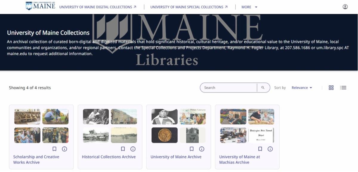 Screenshot of the new institutional repository web page.