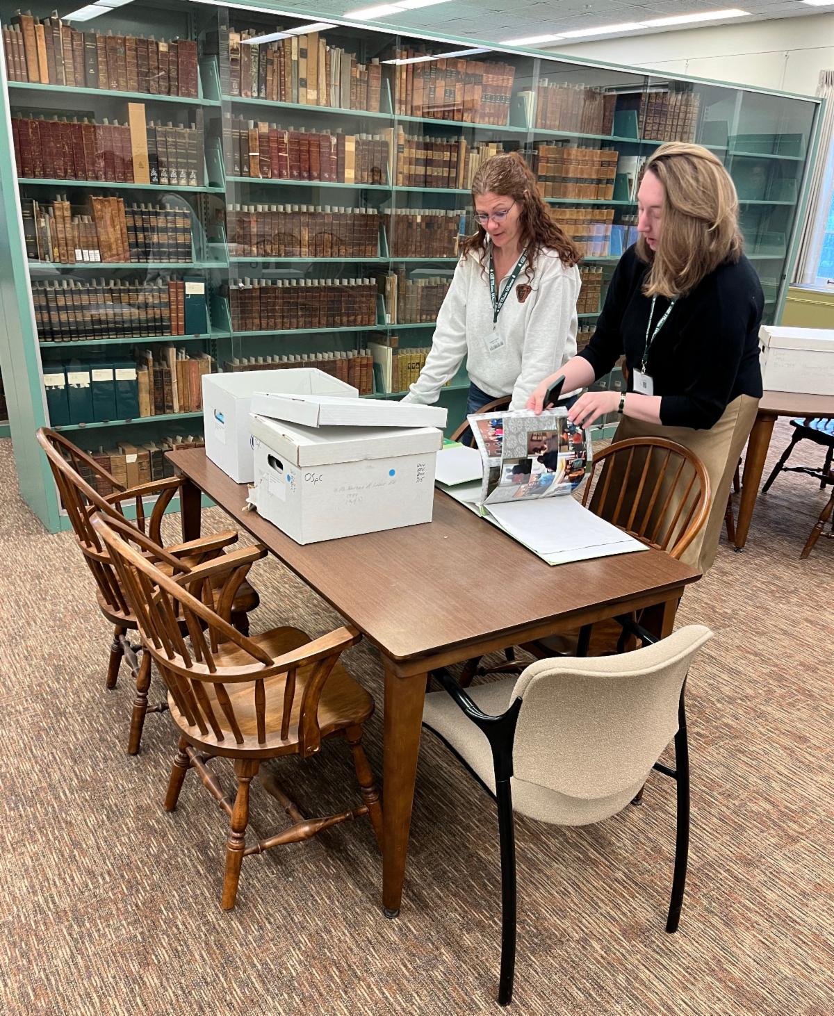 All Maine Women doing research in Special Collections