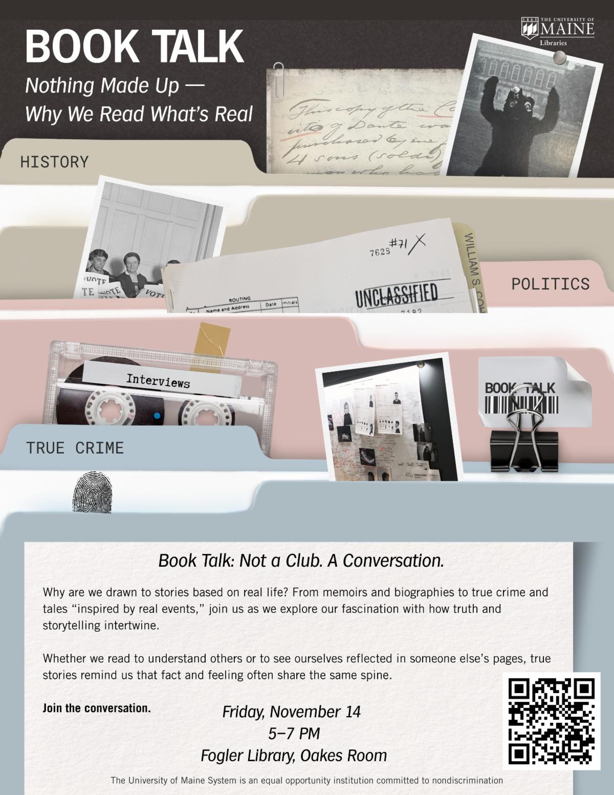 Decorative element Flyer advertising book talk event 