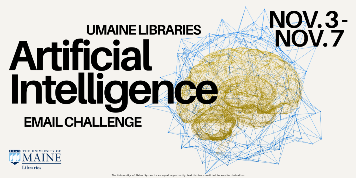 Graphic decorative element advertising the artificial intelligence email challenge